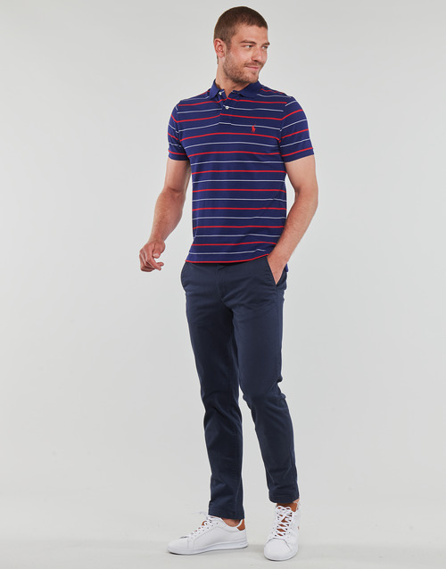 Polo Ralph Lauren - POLO AJUSTE DROIT EN COTON BASIC MESH Marino / Rojo
