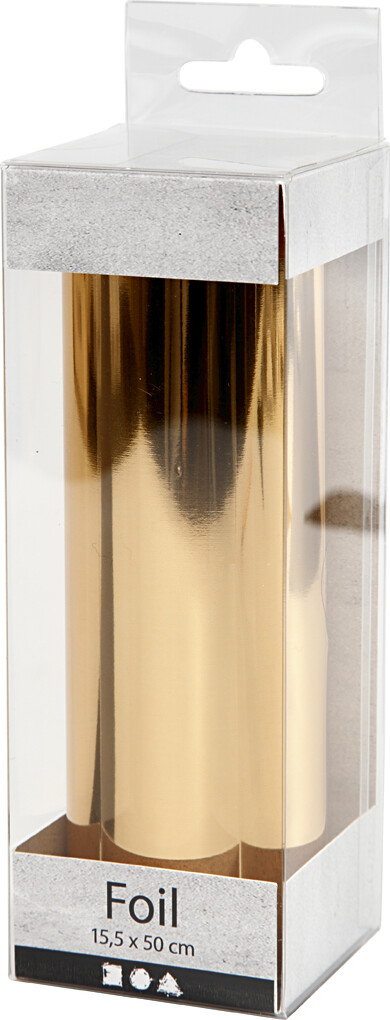 Folie Uden Klæb - B 15,5 CM - Tykkelse 0,02 MM - Guld - 50 CM