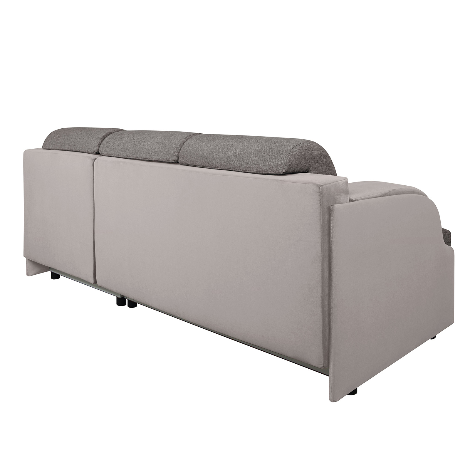 Ecksofa - braun-taupe - mit Liegefunktion - 2 Bettkästen