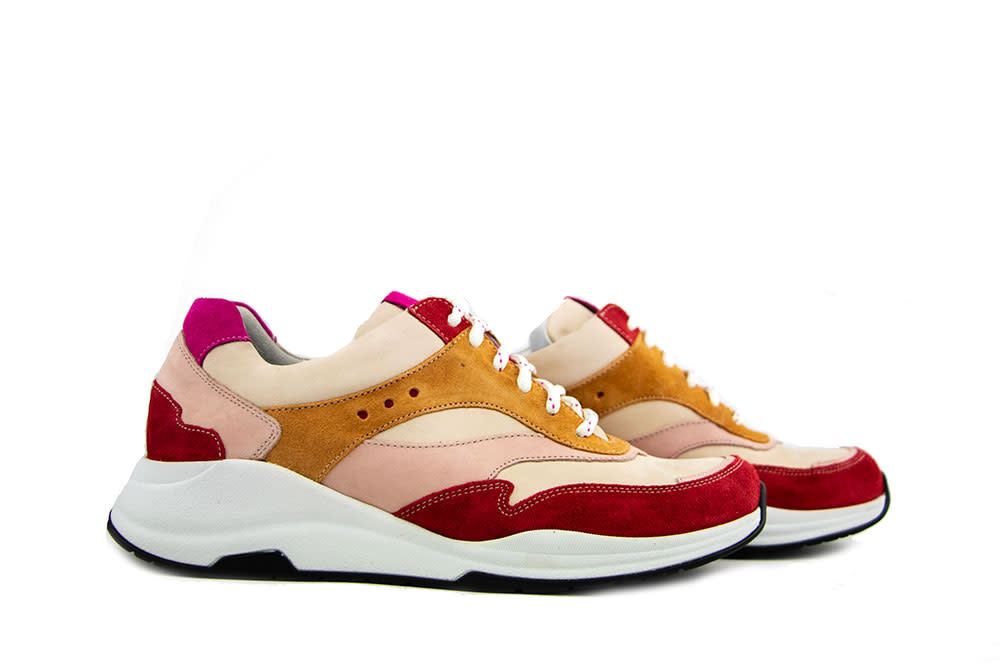 Durea Sneaker Rood Roze Beige Oranje