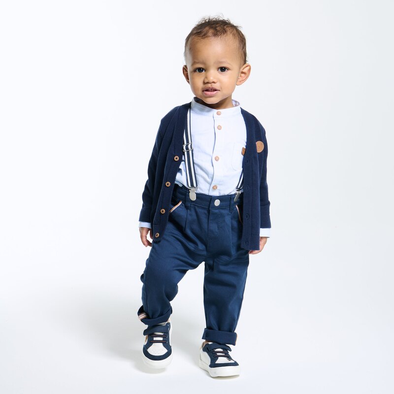 Gilet maille tricot bleu bébé garçon Bleu