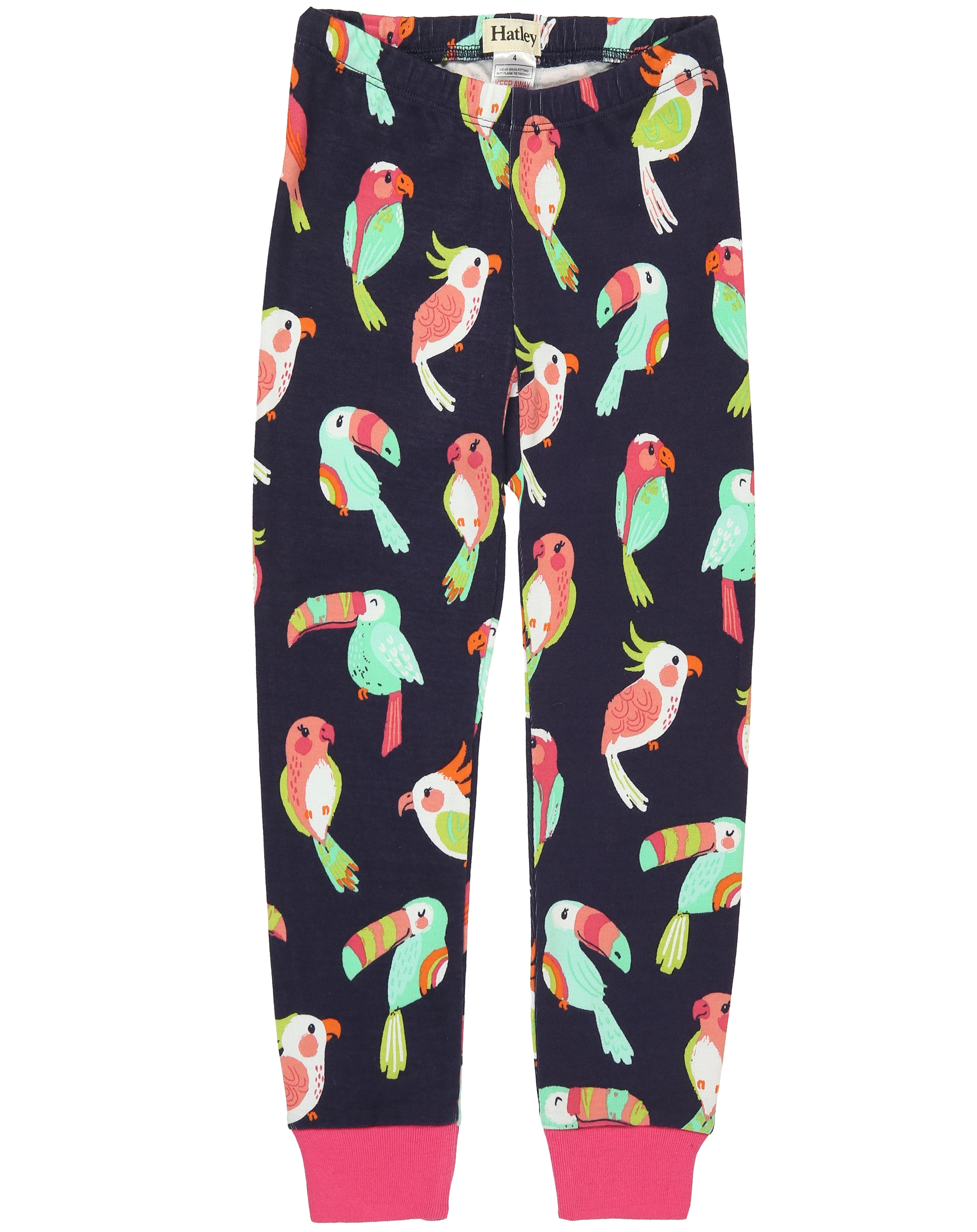 Schlafanzug TROPICAL BIRDS lang in navy