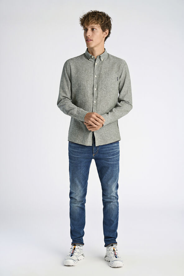 Lindbergh Cotton/linen shirt L/S Grøn