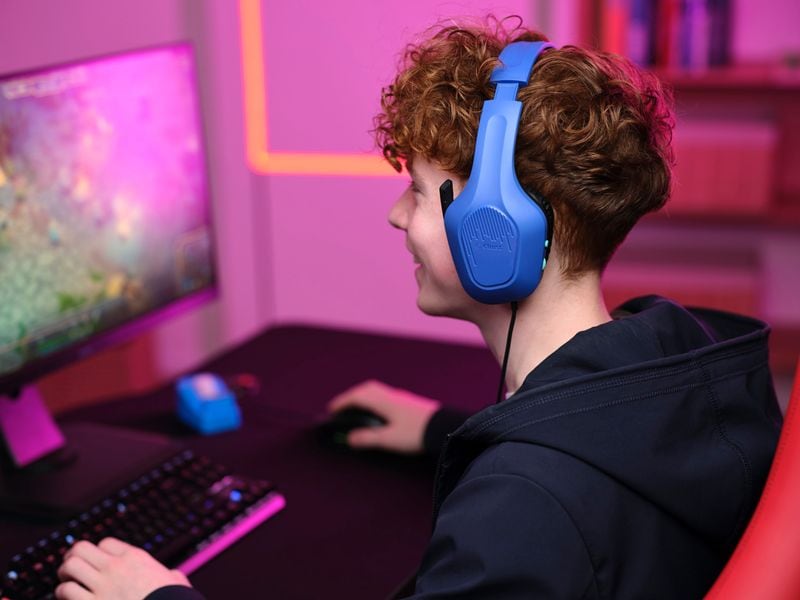 Trust Headset GXT 415B Zirox Blau/Schwarz Gaming-Headset mit komfortablen ohrumschliessenden Polstern und einstellbarem Mikrofon