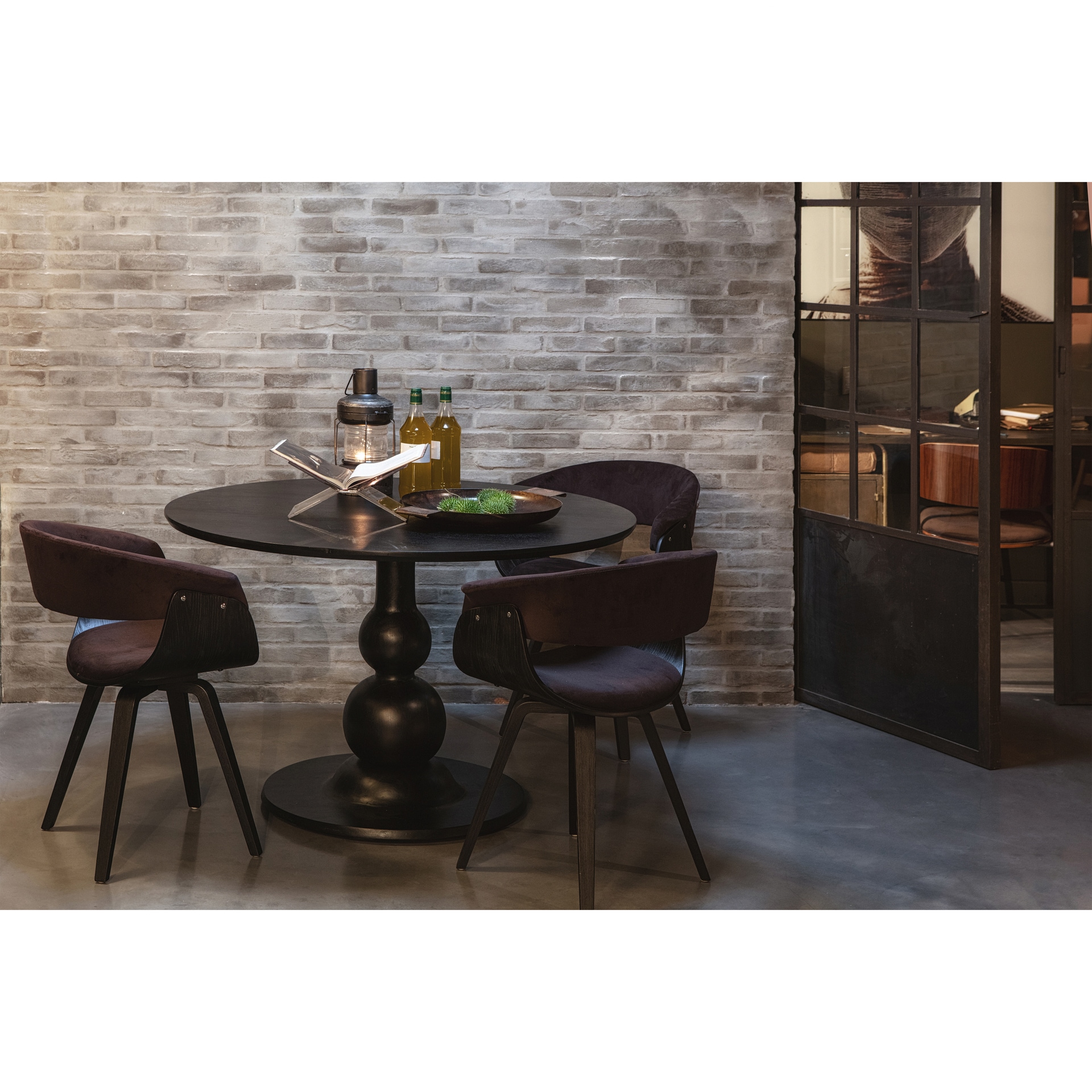 Esstisch BLANCO 120 cm rund Mangoholz schwarz