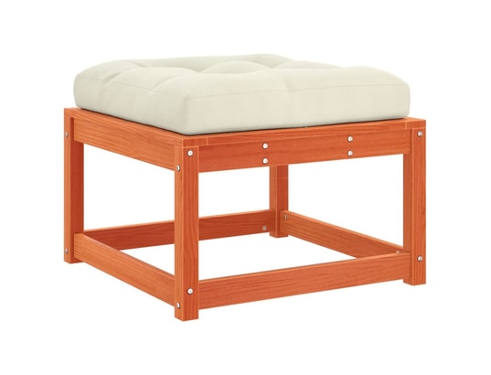 VIDAXL - Pouf Repose-pied de jardin avec coussins bois massif de pin