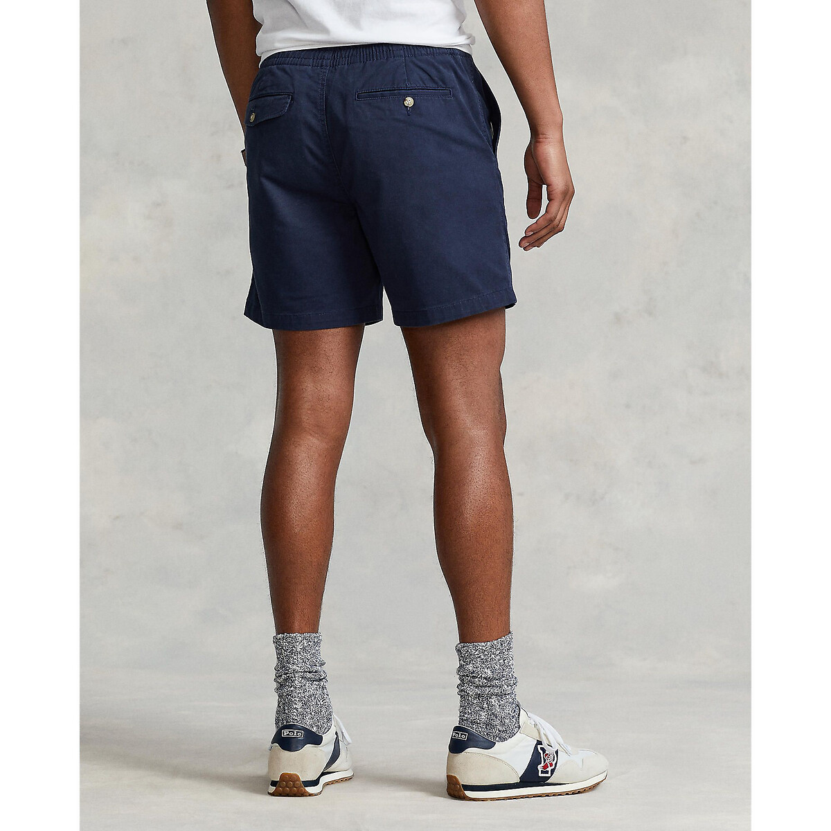 POLO RALPH LAUREN<br>Shorts retos em algodão elástico, estilo preppy