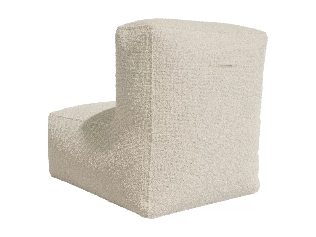 Fauteuil en tissu bouclette beige NOUMARA