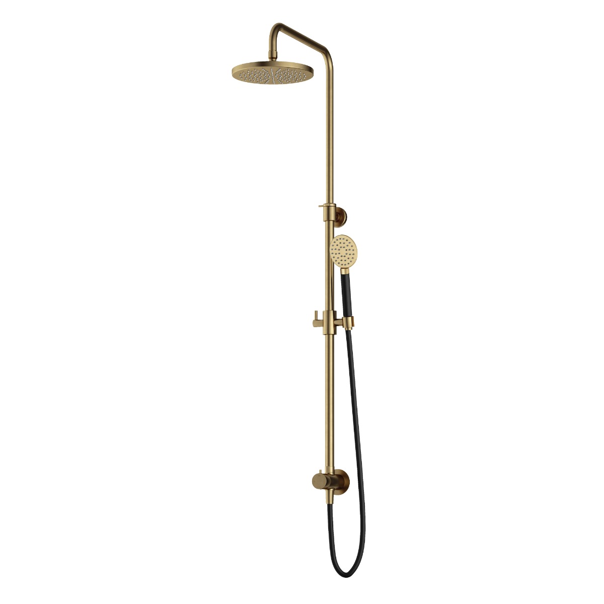 Hotbath Cobber M438 stortdouche met ronde handdouche en 30cm hoofddouche messing geborsteld PVD