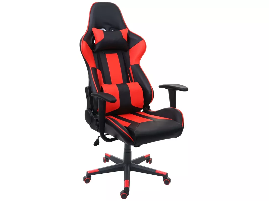 Chaise de bureau MCW-F84, noir/rouge