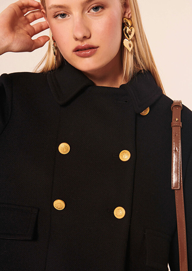 Manteau Marcbleu nuit en drap caban