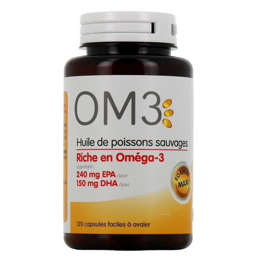 Superdiet OM3 Oméga 3 Huile de poissons sauvages - 120 Capsules
