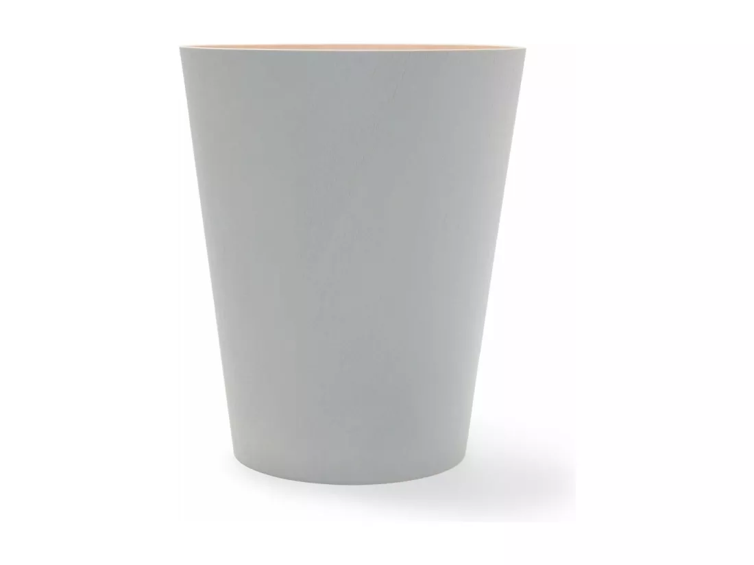 Poubelle à papiers en bois Woodrow grise 7.5L