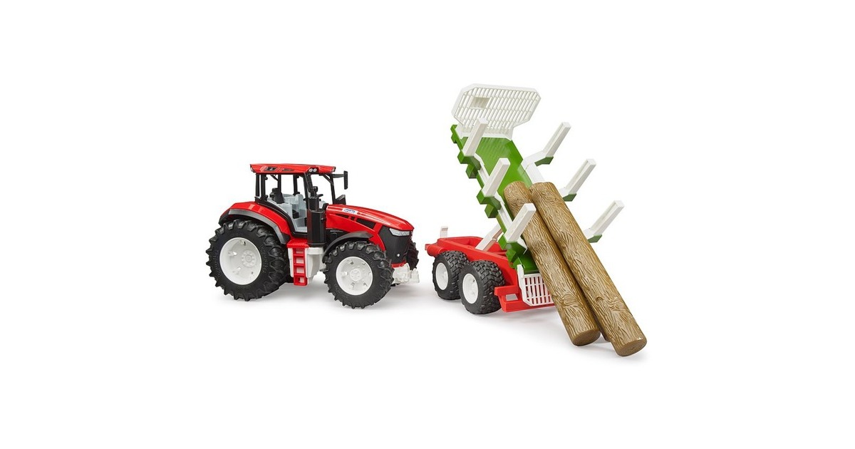 bruderROADMAX Tractor met trailer en 3 boomstammen Speelgoedvoertuig  (03453)