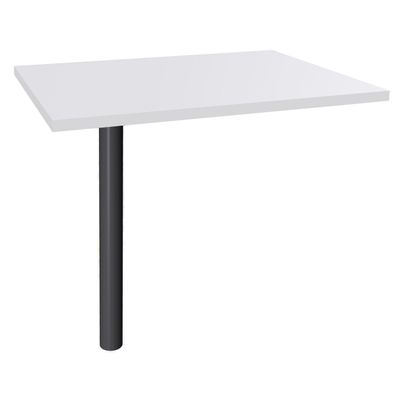 Extension IDRA/DUAL sur pied tube - 80 x 60 cm - Pied anthracite - plateau Blanc perle