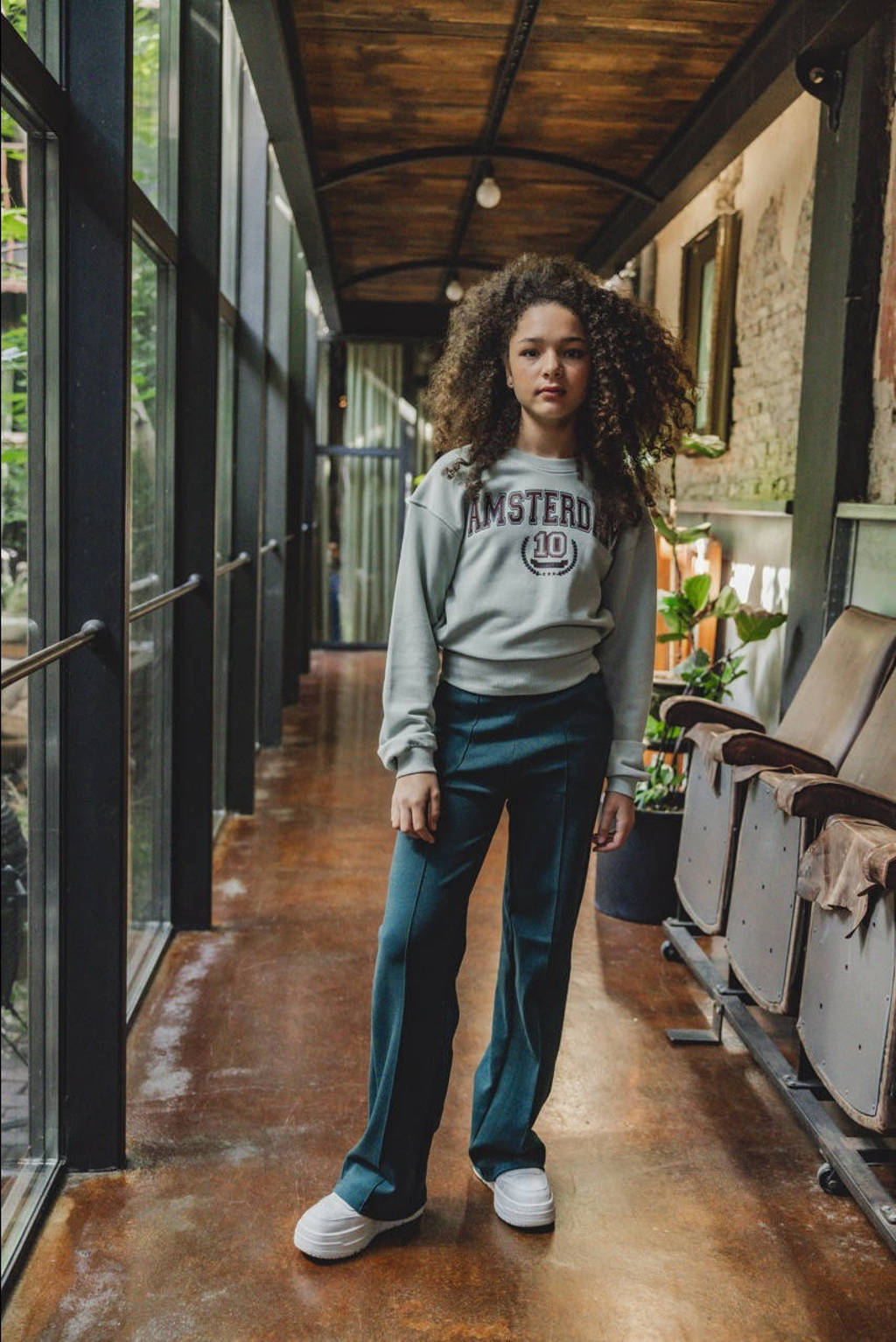 LOOXS loose fit broek petrol
