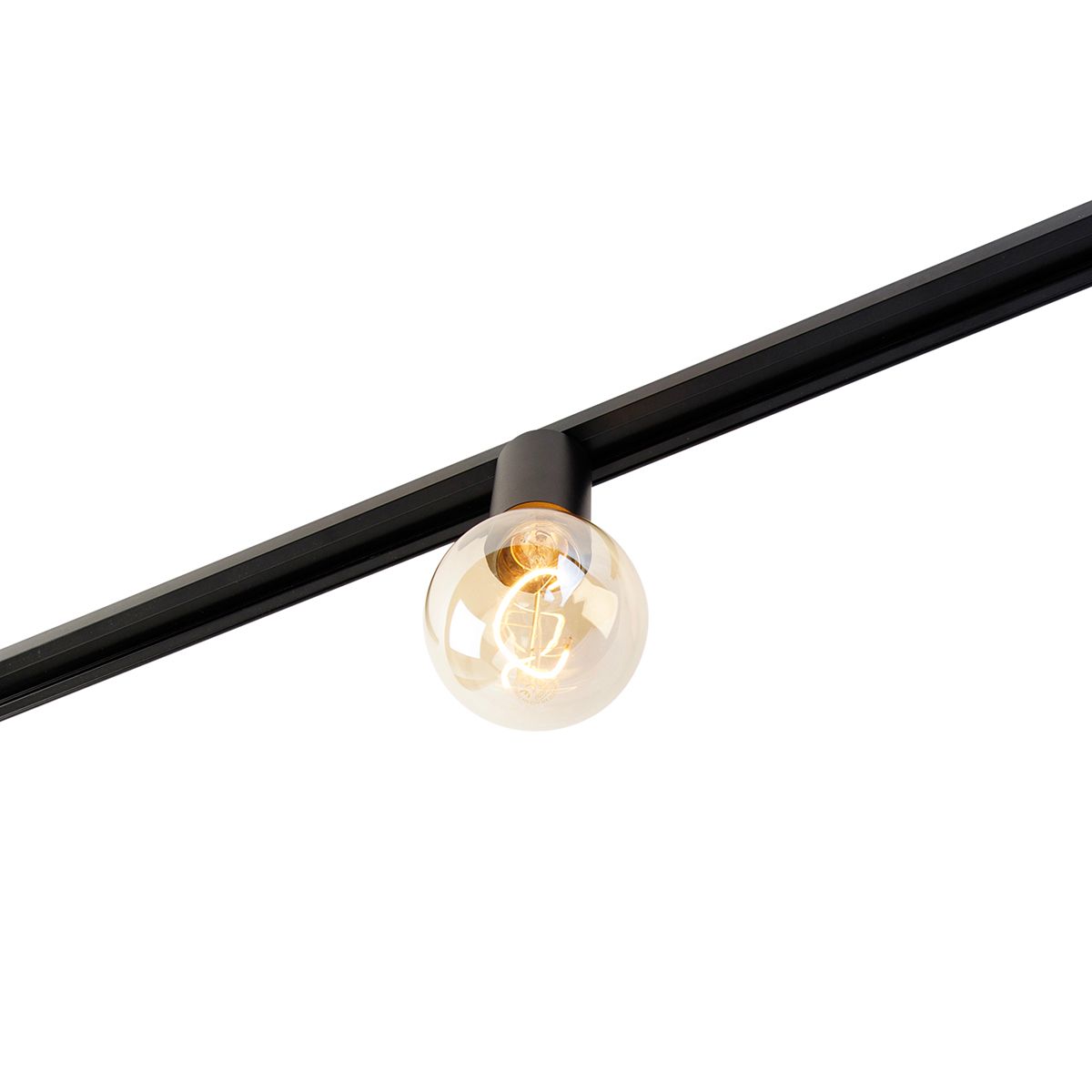 E27 fitting met rail ophanging voor 1-fase rail zwart - Iconic Jeana