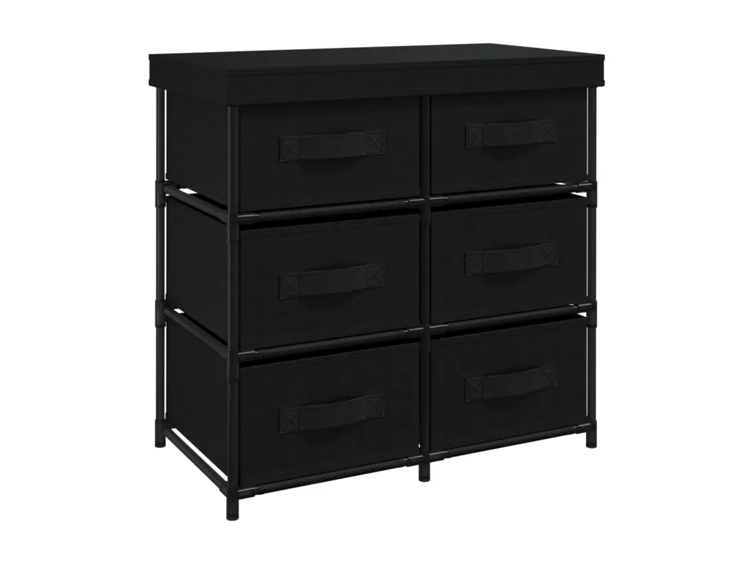 Armoire de rangement avec 6 tiroirs 55x29x55 cm Noir Acier