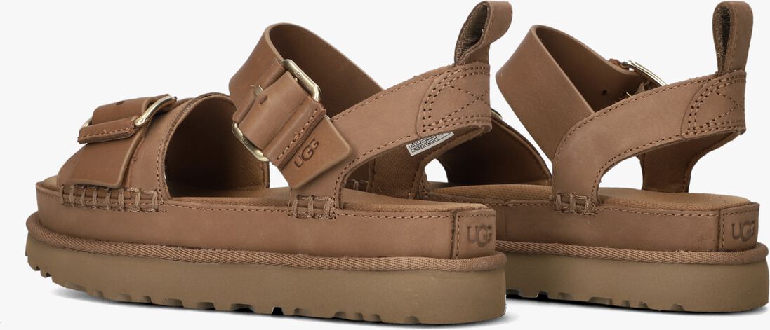 cognac ugg platte sandalen w goldenstar villa