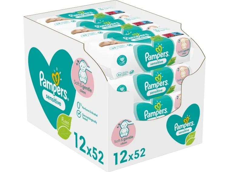 Pampers 81687213, Vådservietter til baby, Dermatologisk testet, Allergivenlig, Neutral pH, Parfumefri