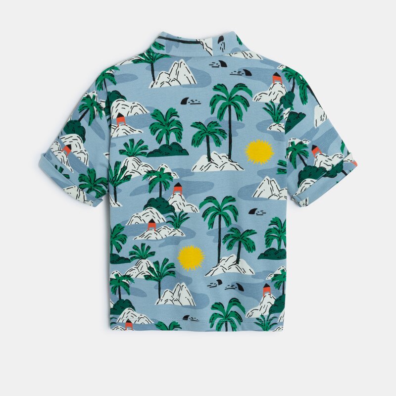 Chemise bébé garçon bleue tropical Catimini Bleu