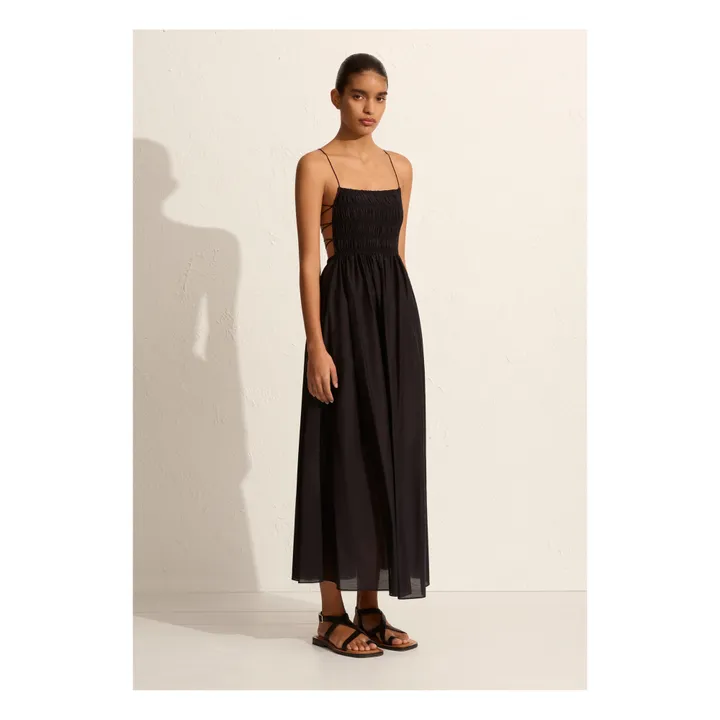 Matteau Robe Shirred Lace Up | Noir