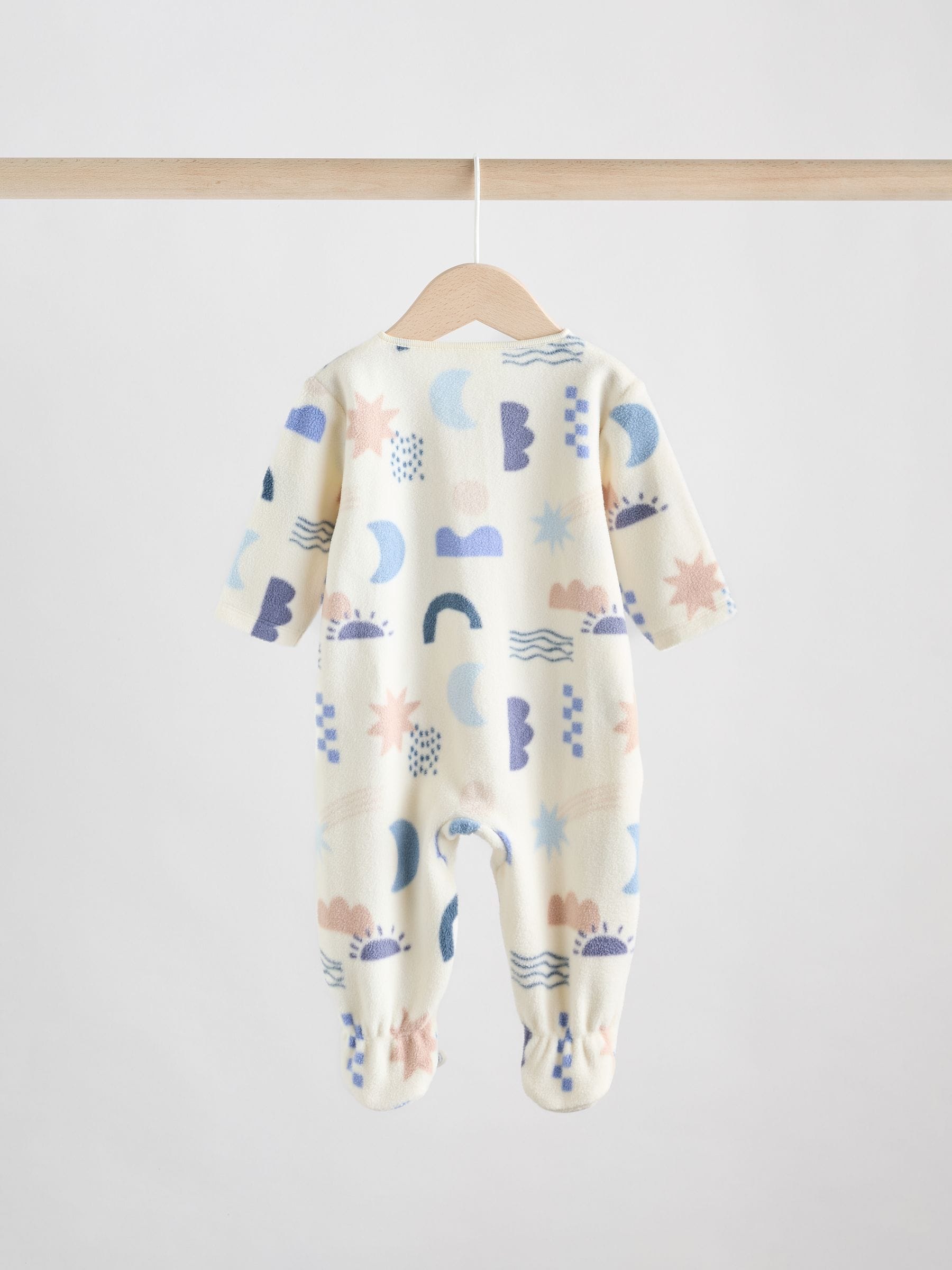 Blauw - Set van 2 baby-onesies van microfleece met tweewegrits