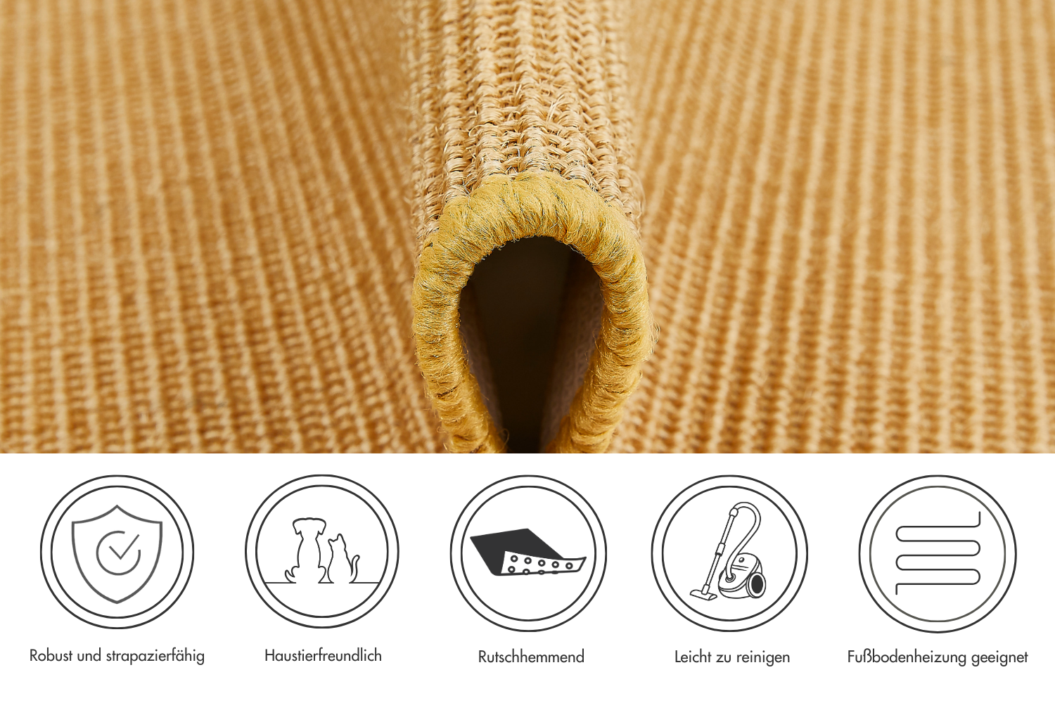 Sisal krabmat 60 x 60 cm in naturel
