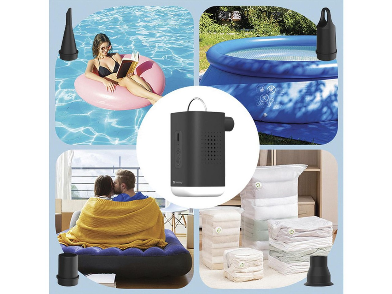 Sandberg - Mini luftpumpe & lanterne
