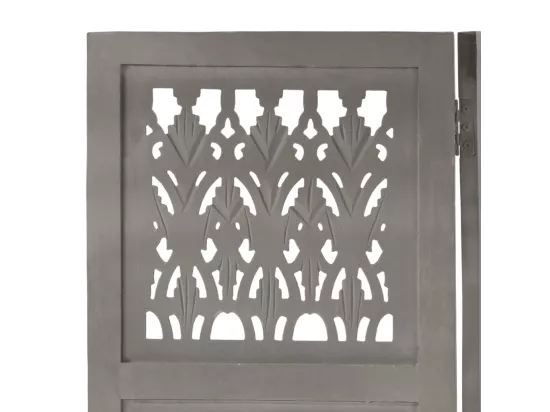 Cloison de séparation 5 panneaux Gris 200x165 cm Bois manguier