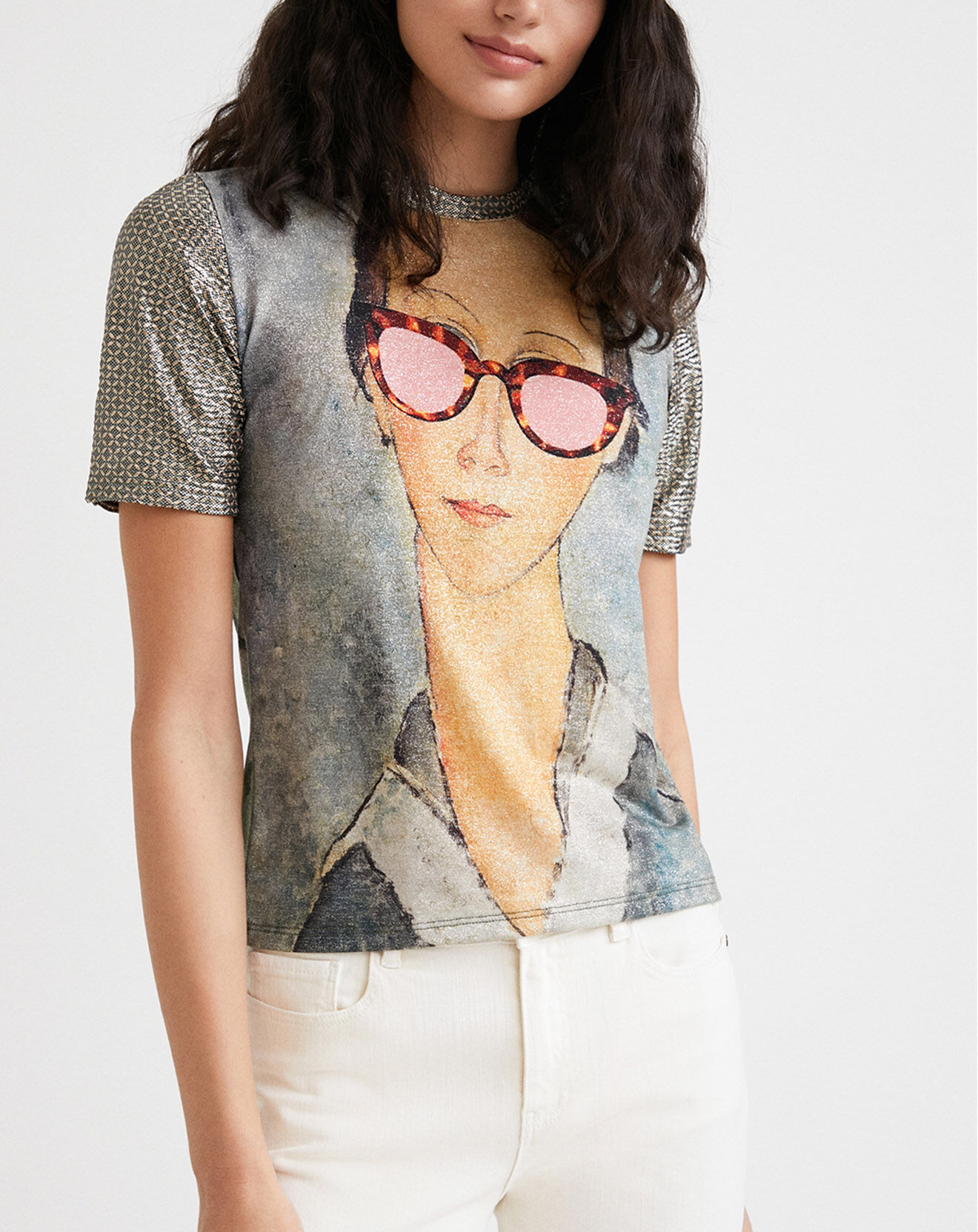 Desigual T-Shirt Bianca gris