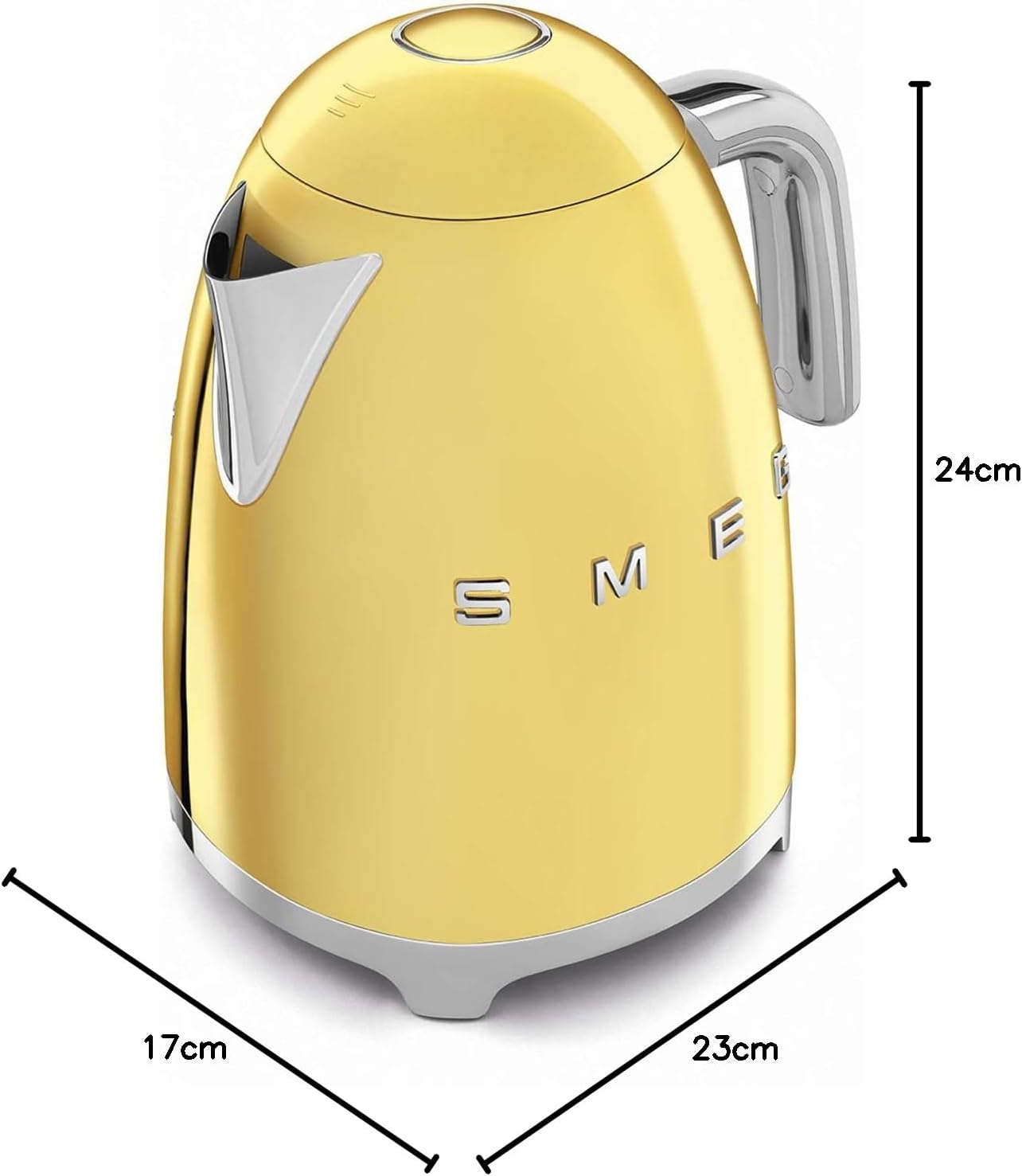Smeg, Bouilloire Électrique KLF03PGEU 1,7 L, Filtre Anticalcaire Lavable, Arrêt Automatique de Sécurité, Indicateur de Niveau d'Eau, Base Antidérapante, Range Cordon, Puissance 2400W, Vert d'Eau