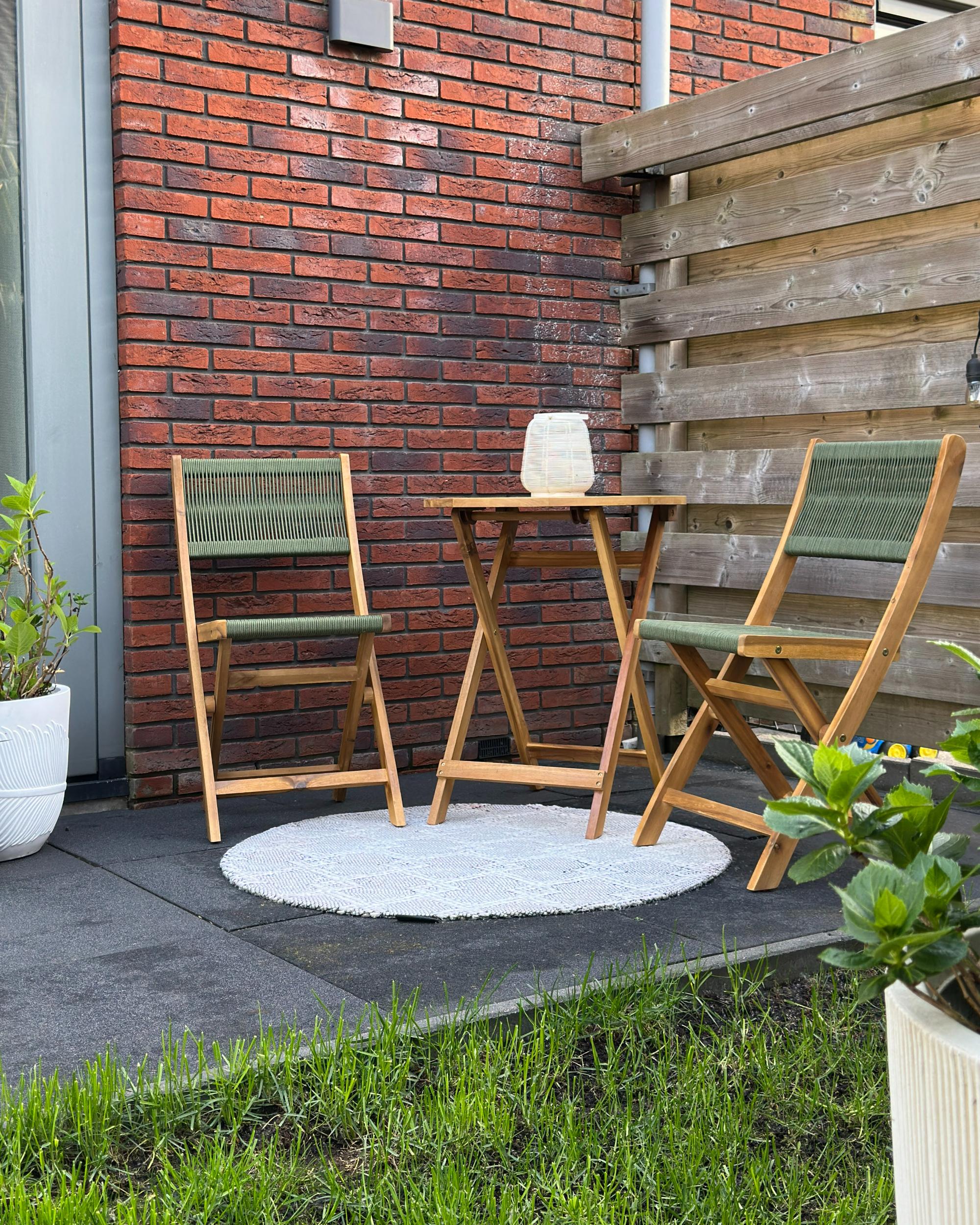 Set van 2 tuinstoelen PROSSEDI inklapbaar Acaciahout Groen