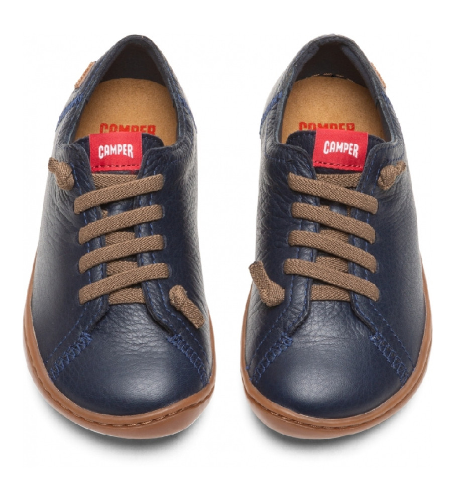 Sapatos de couro marinho Camper Peu Cami