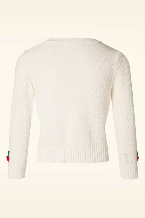Mak Sweater Jennie Cherry vest in ivoor