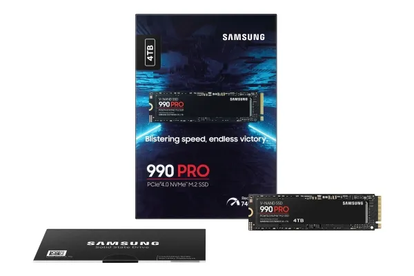 Samsung 990 PRO MZ-V9P4T0BW - SSD - krypteret - 4 TB - intern - M.2 2280 - PCIe 4.0 x4 (NVMe) - 256-bit AES - TCG Opal Encryption