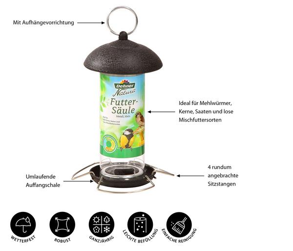 Dehner Natura Premium Futtersäule, Metall,