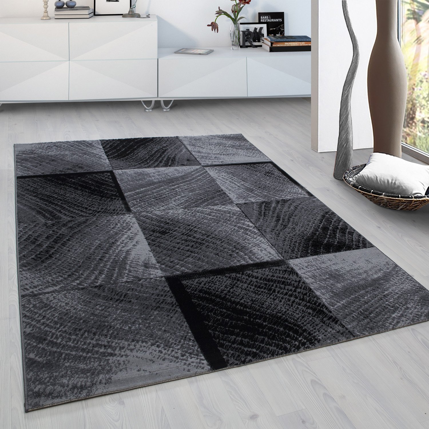 Teppich Designer Modern Wohnzimmer Stern Design Meliert