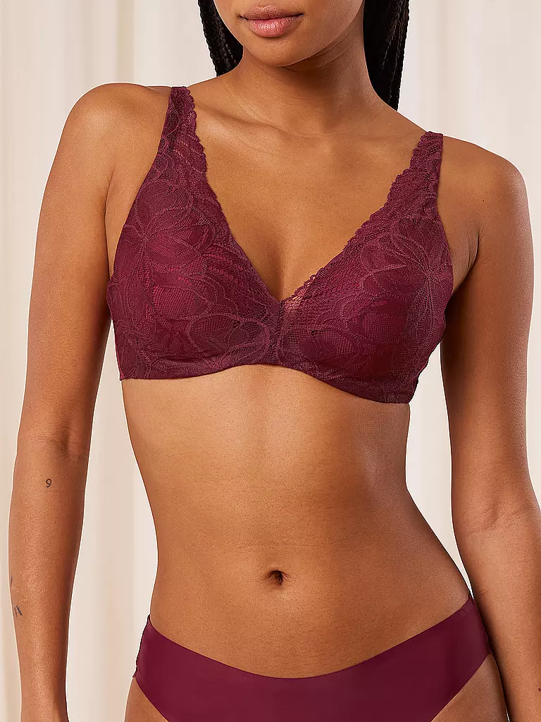 TRIUMPH BH mit Bügel BODY MAKE-UP ILLUSION LACE  woodrose dunkelrot