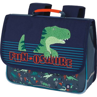 Cartable maternelle Dino - 35 cm - 1 compartiment - bleu et gris - Oberthur