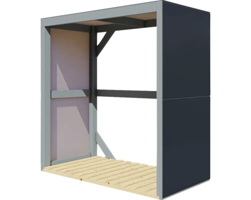 Haardhoutopslag Bertilo 151 x 75 x 154 cm antracietgrijs