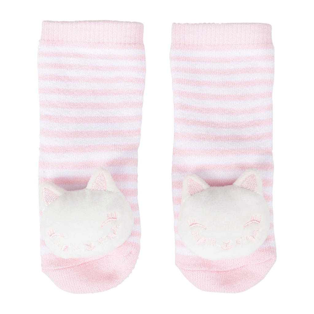 Chaussettes enfant chat rose