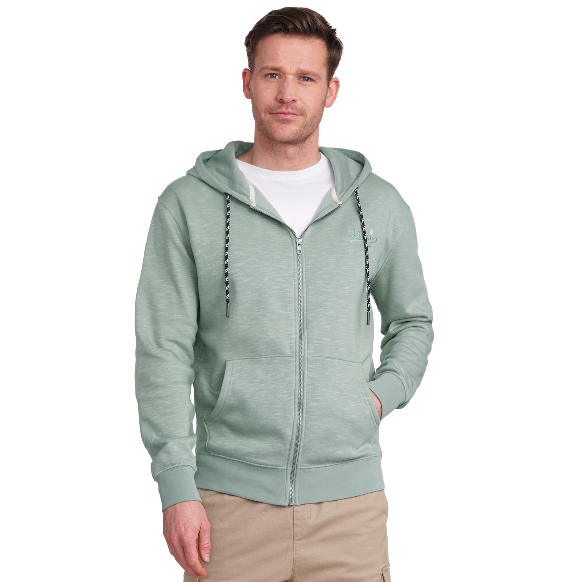 VanVaan Denim Herren Sweatjacke aus Flammgarn salbei