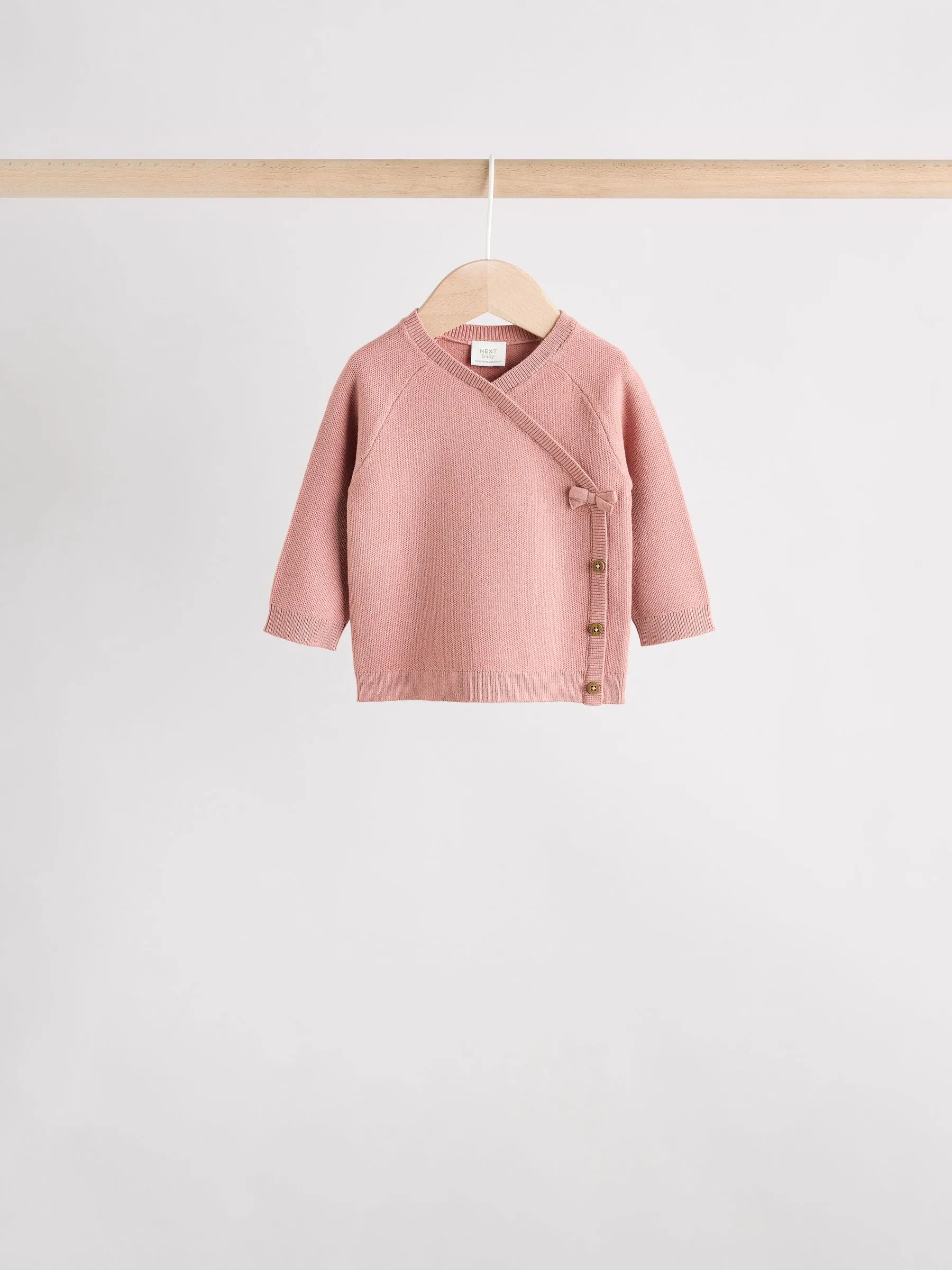 Roze - 2 -delige babyset met gebreide wikkelstrui en legging (0mnd-2jr)