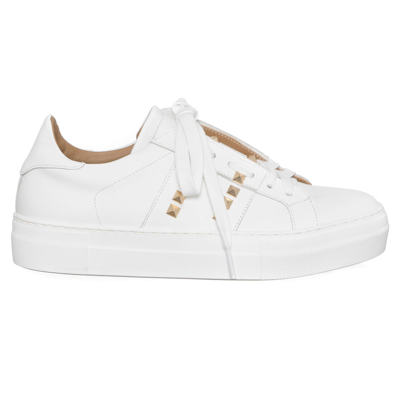 Loretta Pettinari Sneakers en Cuir Naia blanches