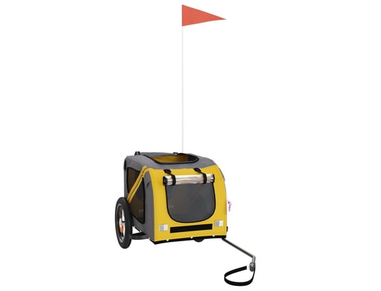 VIDAXL - Remorque de vélo pour chien jaune et gris tissu oxford et fe...