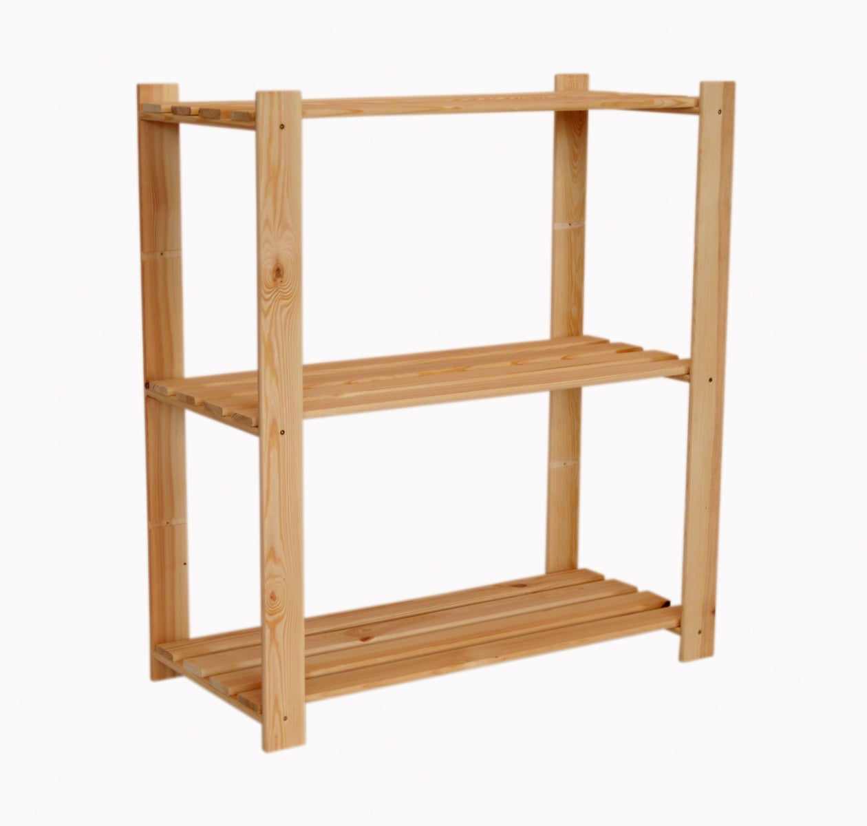 PROREGAL Houten Plank Pinepeak HxBxD 90 x 80 x 38 cm 3 Planken 1,2 cm Dik Dennenhout Natuurlijk