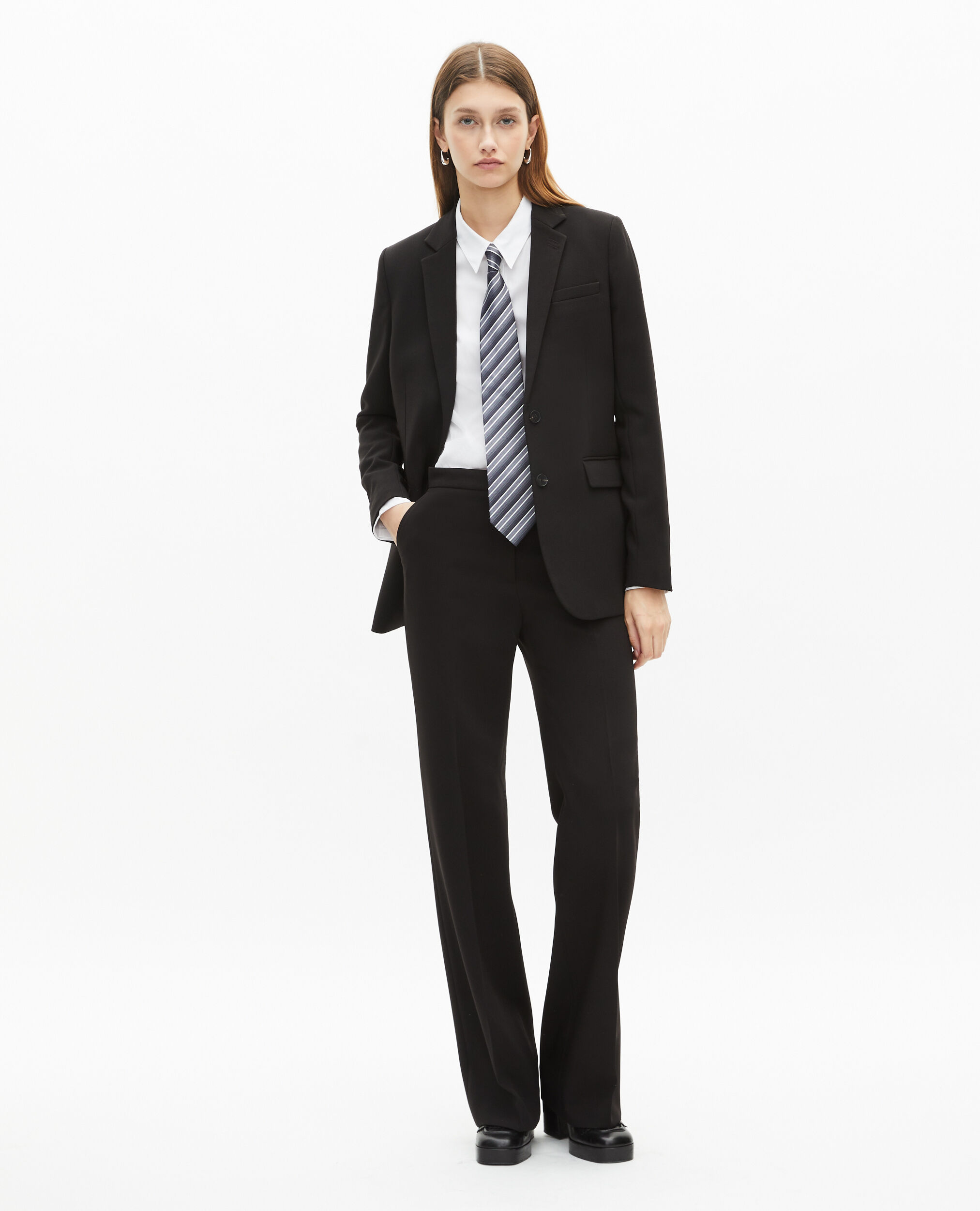 Veste tailleur coupe droite noire