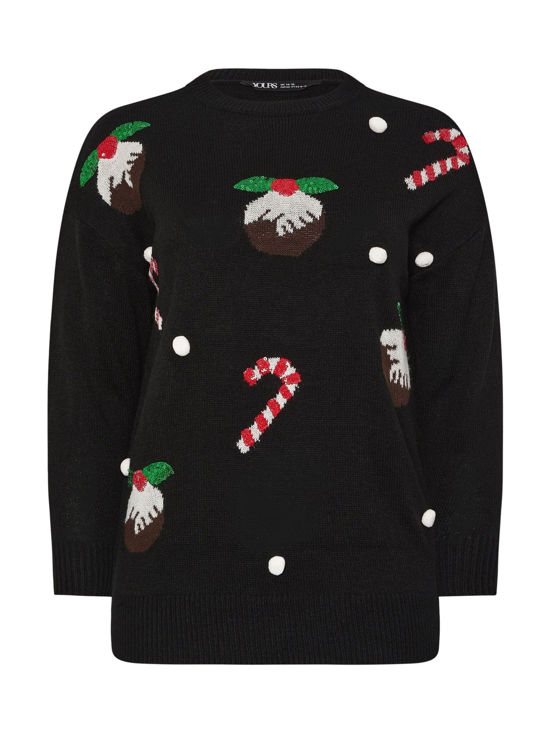 Yours Curve Candy Cane Novelty Jumper