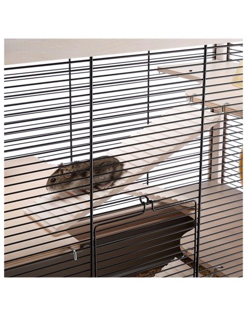 Ferplast Hamsterkooi Hamsterville - Dierenverblijf - 60x34x49 cm Houtkleur